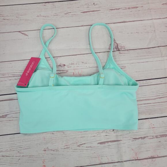 Juniors' Longline Bikini Top - Xhilaration Mint Green S (0-2) - Picture 2 of 5